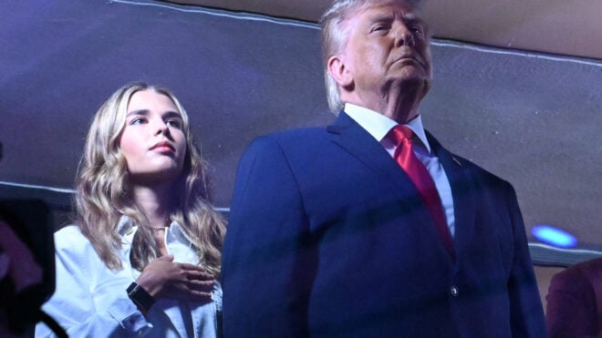 Kai Trump and her grandfather U.S. President Donald Trump