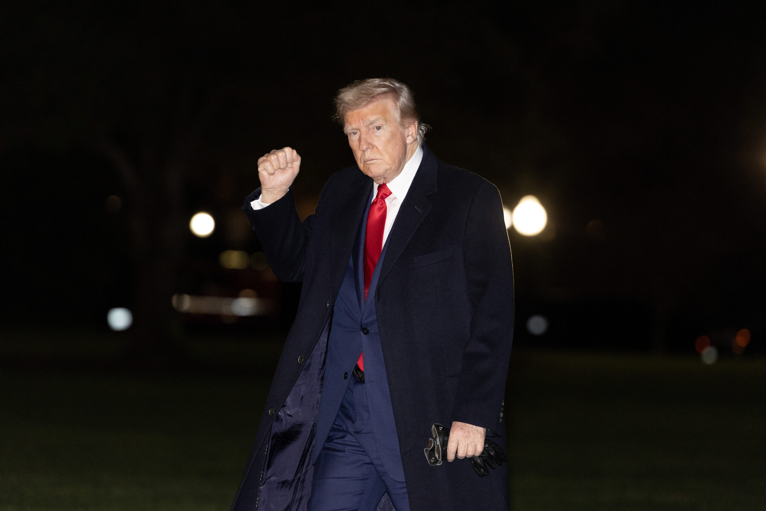 WASHINGTON, DC - APRIL 13: U.S. President Donald Trump walks on the south lawn of the White House on April 13, 2025 in Washington, DC. The president was returning from a weekend in Florida attending a UFC Fight Saturday night. (Photo by Tasos Katopodis/Getty Images)