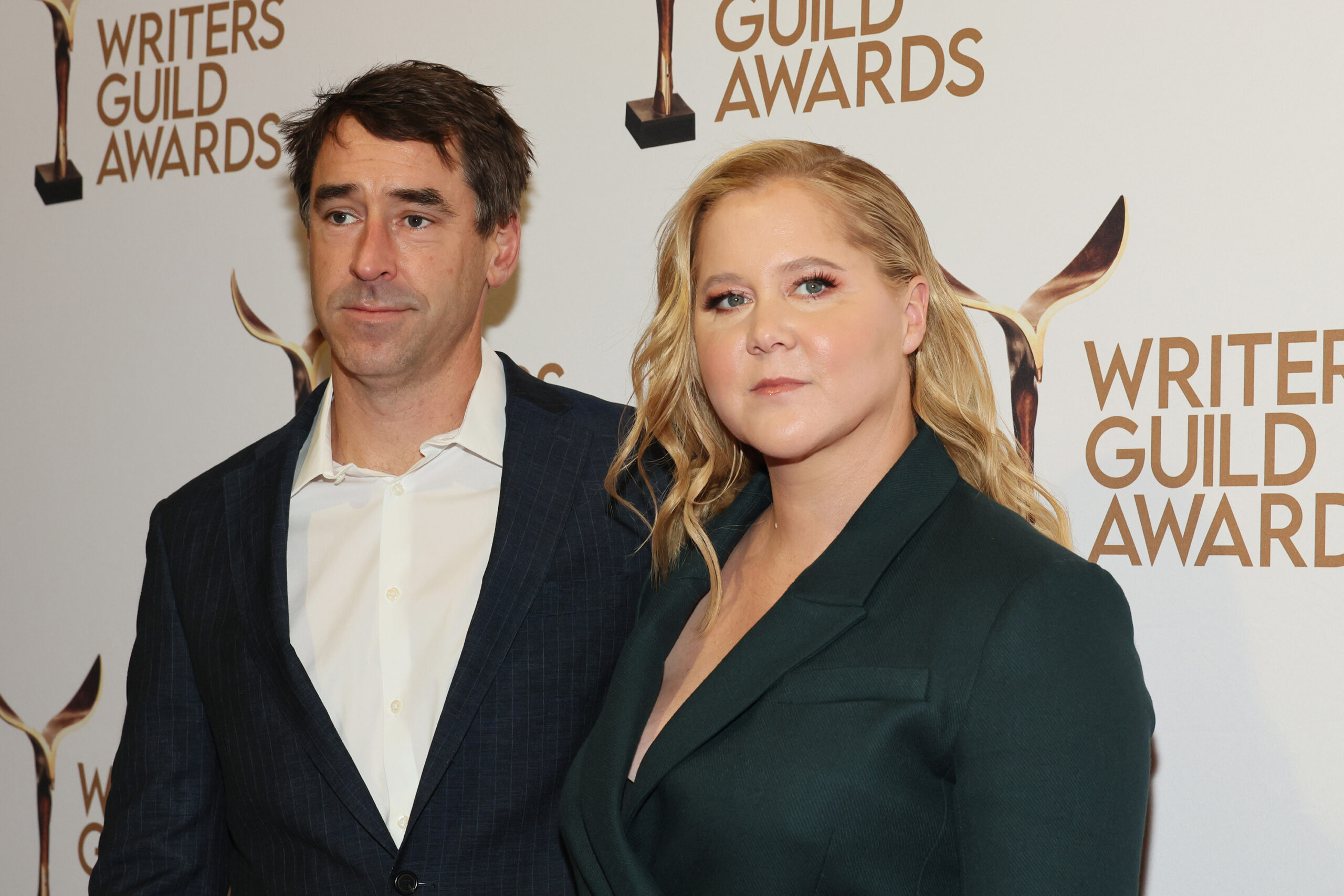 Chris Fischer and Amy Schumer attend the 75th Writers Guild Awards Ceremony at Edison Ballroom on March 5, 2023, in New York.