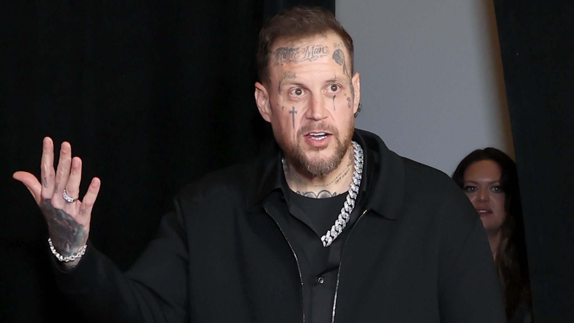 Jelly Roll, winner of Best Country Duo/Group Performance for "Amen," Best Contemporary Country Album for "Beautifully Broken," and Best Contemporary Christian Music Performance/Song for "Hard Fought Hallelujah,", in the press room during the 68th GRAMMY Awards