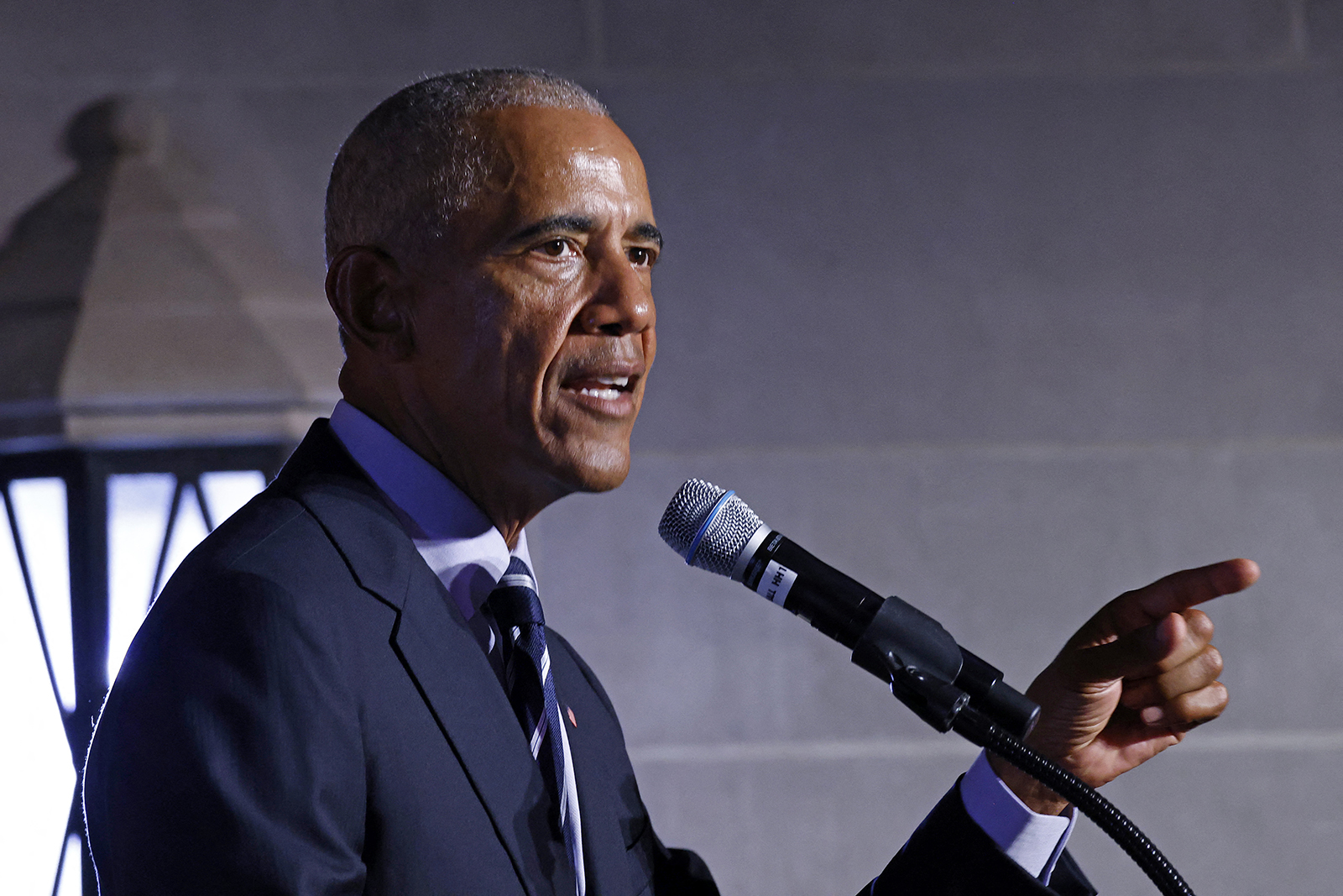 Former U.S. President Barack Obama speaks