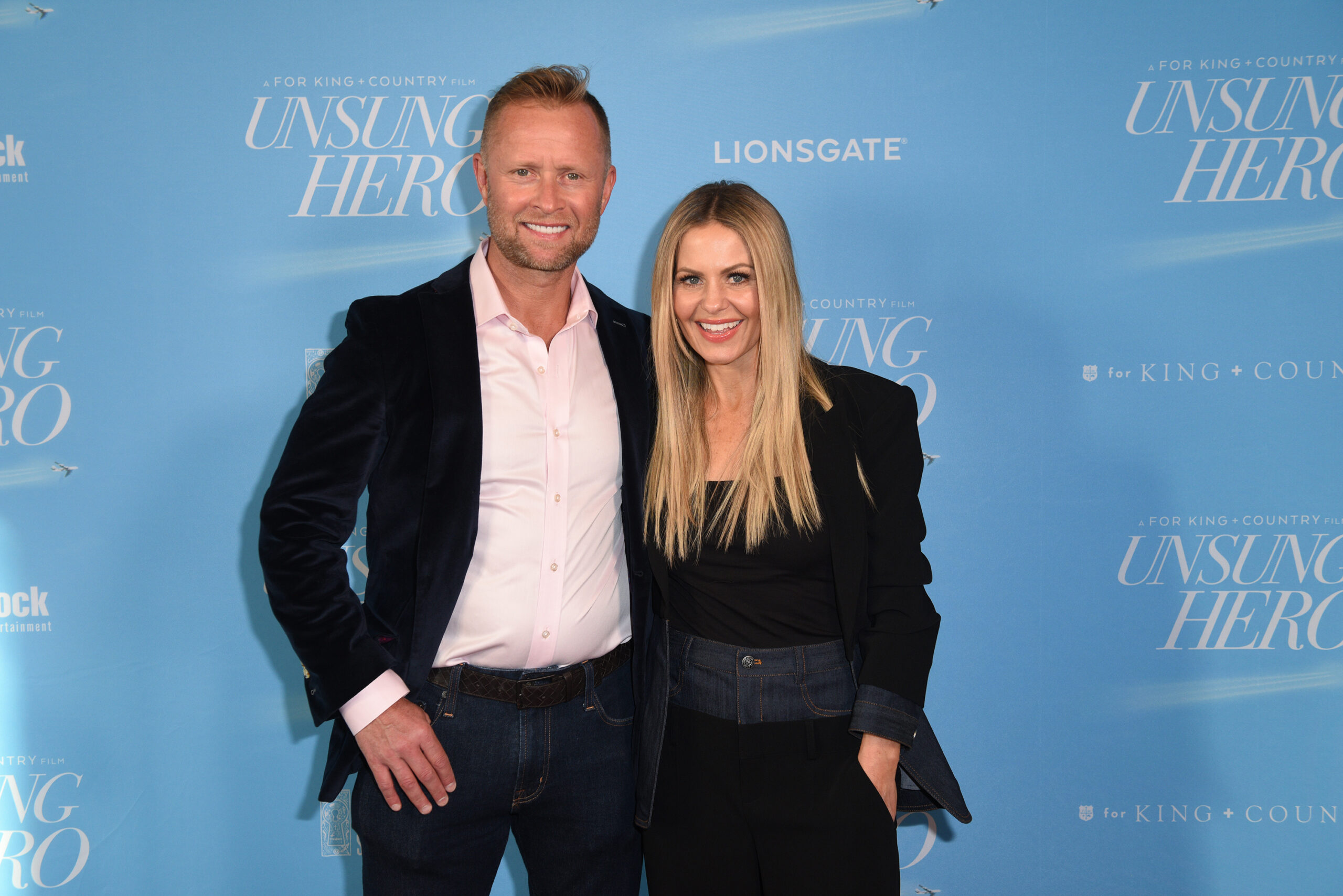 Valeri Bure and Candace Cameron Bure attend the "Unsung Hero" screening at Lionsgate on April 17, 2024, in Santa Monica, California.
